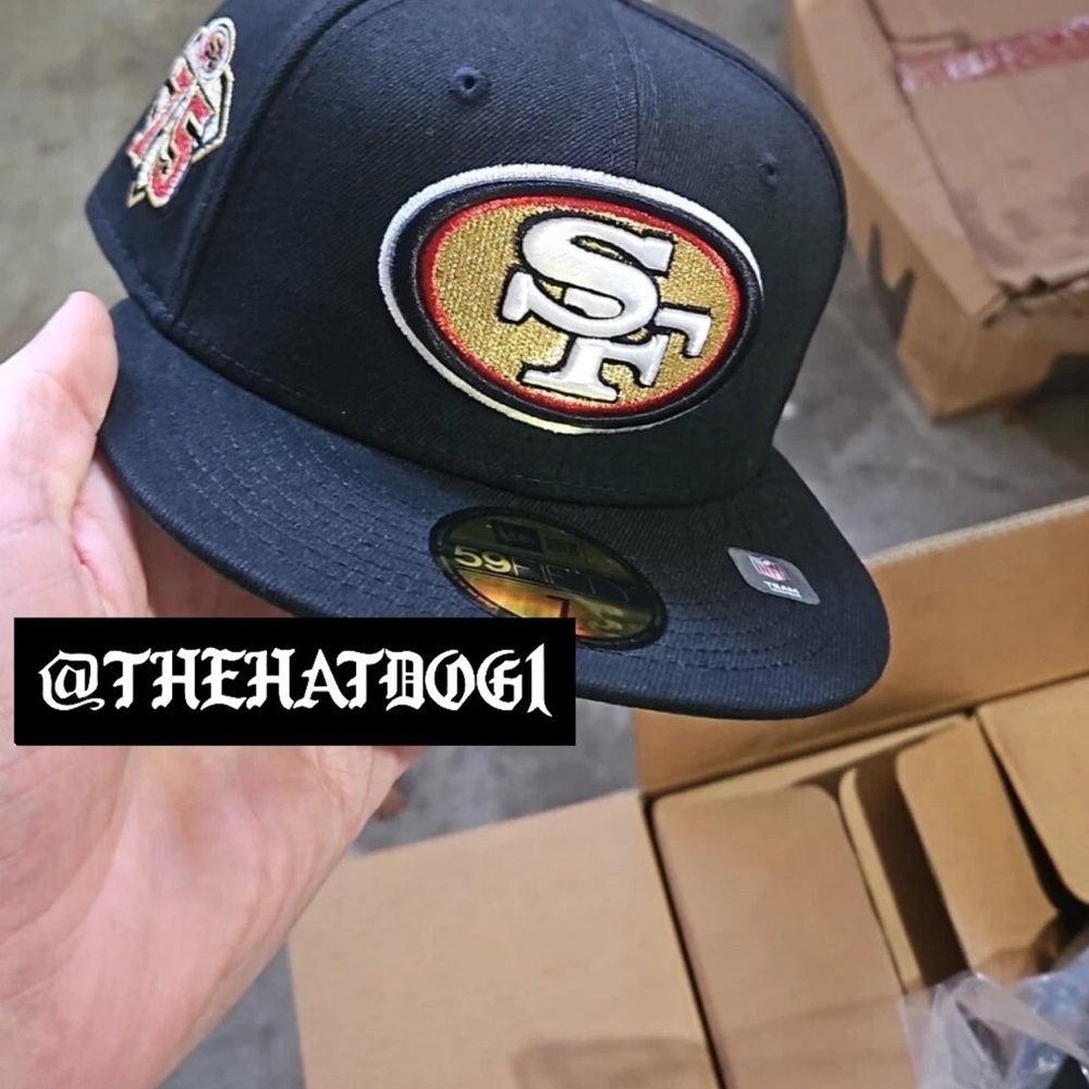 New Era Black and Gold SF Hat 7 1/2
